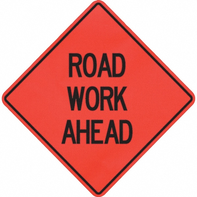 PRO-SAFE 07-800-4007-L Traffic Control Sign: Triangle, "Road Work Ahead"