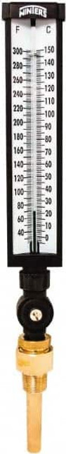 Winters TIM105ALF. 30 to 300°F, Industrial Thermometer with Standard Thermowell