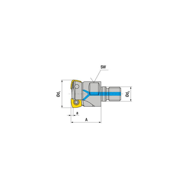 Ceratizit 5641103506 Indexable High-Feed Face Mill: 29.67 to 35 mm Cut Dia, 17 mm Arbor Hole