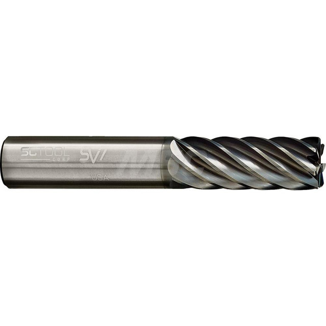 SC Tool 20680 Corner Radius End Mill: 1/4" Dia, 5/8" LOC, 0.03" Radius, 7 Flutes, Solid Carbide