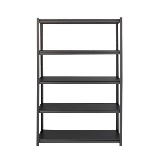 Iron Horse 20998 Adjustable Steel Shelving: 48" Wide, 24" Deep, 72" High, Gray & Black