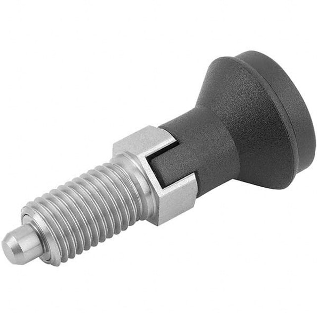 KIPP K0339.03206 M12x1.5, 17mm Thread Length, 6mm Plunger Diam, Hardened Locking Pin Knob Handle Indexing Plunger