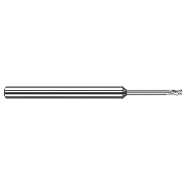 Harvey Tool 846860 Square End Mill: 1/16'' Dia, 3/32'' LOC, 1/8'' Shank Dia, 2-1/2'' OAL, 3 Flutes, Solid Carbide