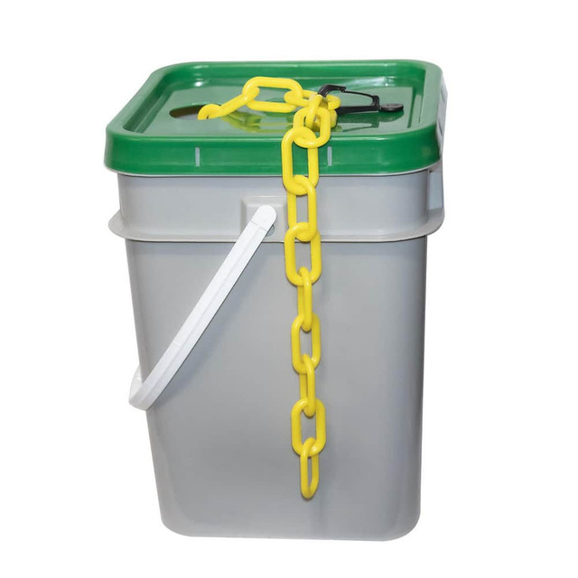 Mr. Chain 51002-P Safety Barrier Chain: Plastic, Yellow, 120' Long, 2" Wide