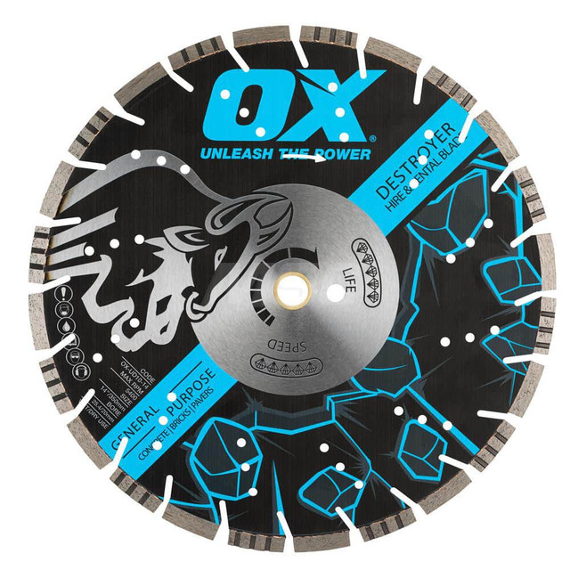 Ox Tools OX-UDH10-20 Wet & Dry Cut Saw Blade: 20" Dia, 1" Arbor Hole