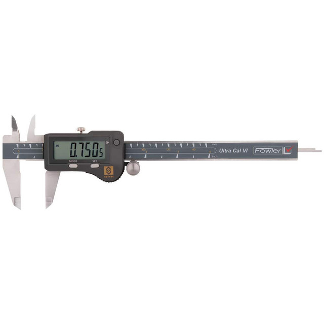 Fowler 541004441 Electronic Calipers; Maximum Measurement (Decimal Inch): 6.0000 ; Maximum Measurement (mm): 150.00 ; Calibrated: No ; Caliper Material: Stainless Steel ; Jaw Material: Stainless Steel ; Data Output: Yes