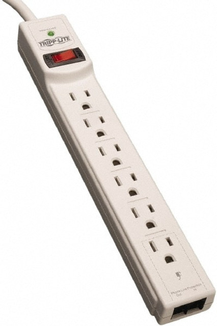 Tripp-Lite TLP608TEL 6 Outlets, 120 VAC15 Amps, 8' Cord, Power Outlet Strip