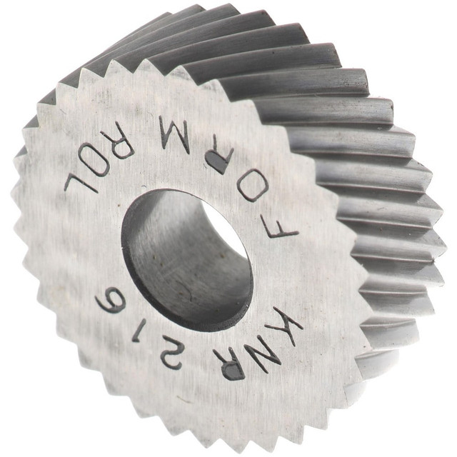 MSC KNR-216 Standard Knurl Wheel: 3/4" Dia, 90 ° Tooth Angle, 16 TPI, Diagonal, High Speed Steel