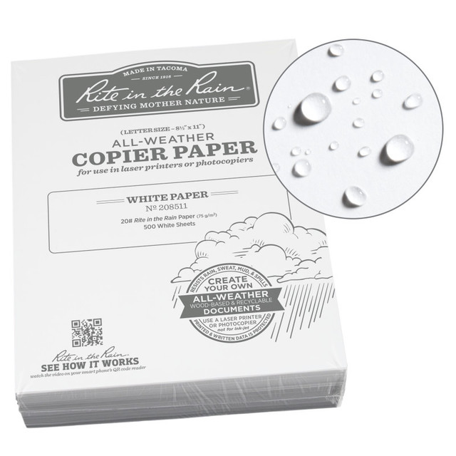 Rite in the Rain 201218 Printer Paper - 12 X 18 - 500 White Sheets Rite in the Rain 201218 Printer Paper - 12 X 18 - 500 White Sheets