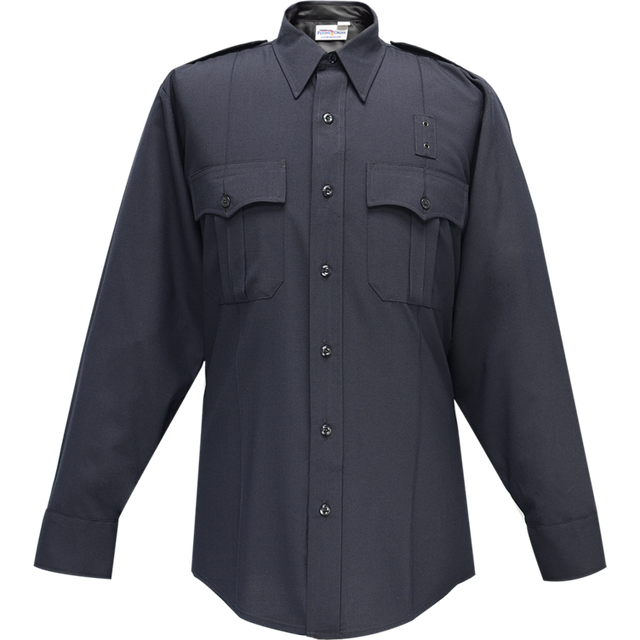 Flying Cross 07W84 86 21.0/21.5 34/35 Justice Long Sleeve Shirt w/ Pleated Pockets - LAPD Navy