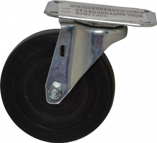 E.R. Wagner 2F6804004000100 Swivel Top Plate Caster: Soft Rubber, 4" Wheel Dia, 1" Wheel Width, 115 lb Capacity, 4-13/16" OAH