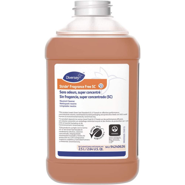 Diversey DVS94240626 Floor Cleaners, Strippers & Sealers; Product Type: Fragrance Free Neutral Cleaner ; Container Type: Bottle ; Container Size (fl. oz.): 84.50 ; Material Application: Hard Non-Porous Surfaces ; Composition: Water Based ; Solution T