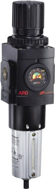 ARO/Ingersoll-Rand P39454-610 FRL Combination Unit: 3/4 NPT, Heavy-Duty, 1 Pc Filter/Regulator with Pressure Gauge