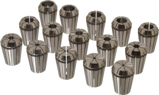 ETM 4512003 Collet Set: 15 Pc, Series ER25, 1/16 to 5/8" Capacity