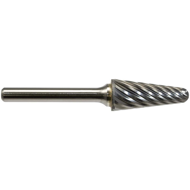 Mastercut Tool SL-1NX Burrs; Industry Specification: SL-1NX ; Head Shape: Cone with Radius End ; Cutting Diameter (Inch): 1/4in ; Cutting Diameter: 0.2500in ; Tooth Style: Stainless Steel Cut ; Overall Length (Decimal Inch): 2.0000in