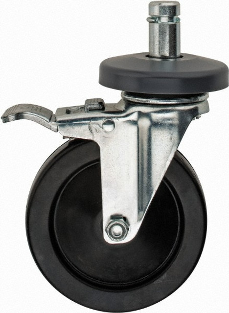 Value Collection CA5SBR-RB 5" Diam x 1-1/4" Wide, Hard Rubber Swivel with Brake Caster