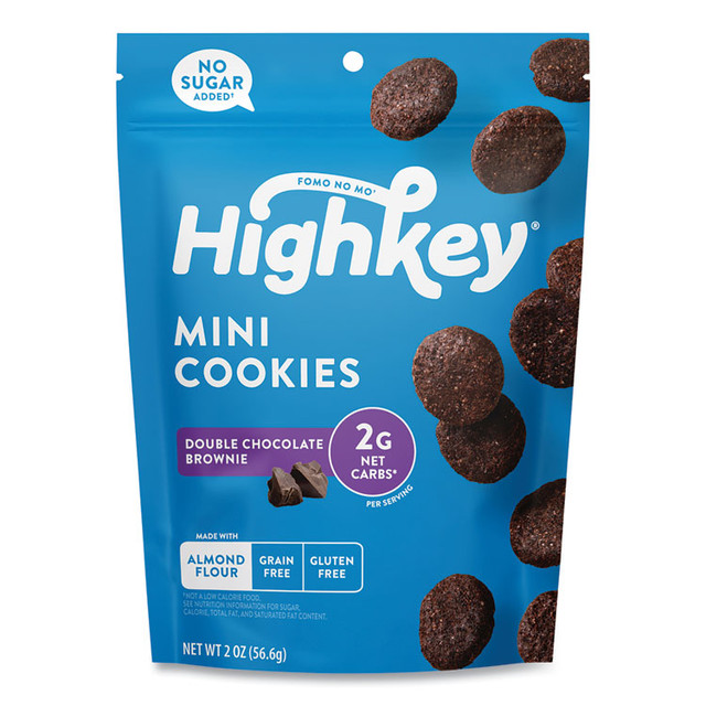 HIGHKEY 60000273 Double Chocolate Brownie Cookies, 0.75 oz Packet, 6/Carton