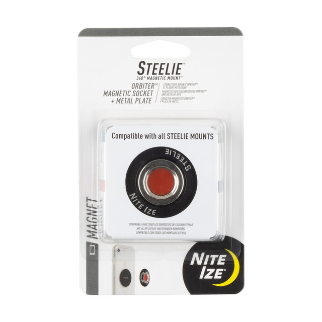 Nite-Ize STO-01-R7 Steelie Orbiter Magnetic Socket + Metal Plate