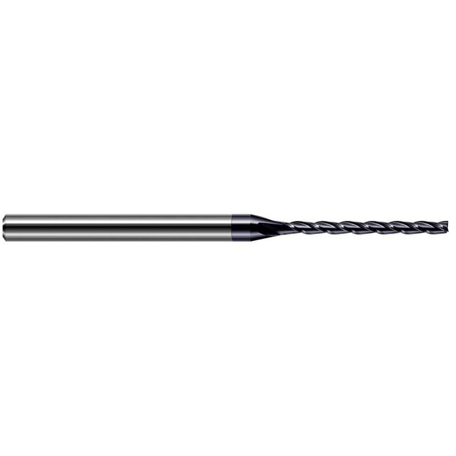 Harvey Tool 34975-C3 Square End Mill: 0.075'' Dia, 0.9'' LOC, 1/8'' Shank Dia, 2-1/2'' OAL, 3 Flutes, Solid Carbide