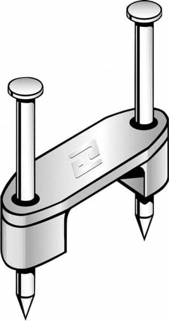 Minerallac IPS503BX50 Cable Staples; Leg Length (Inch): 1 ; Overall Width (Inch): 1/2 ; Overall Width (mm): 13 ; Saddle Material: Plastic ; Staple Shape: Square ; Color: Gray