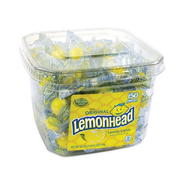 FERRARA CANDY CO LemonHead® 20900232 Lemon Candy, Individually Wrapped, 40.5 oz Tub, 150 Pieces