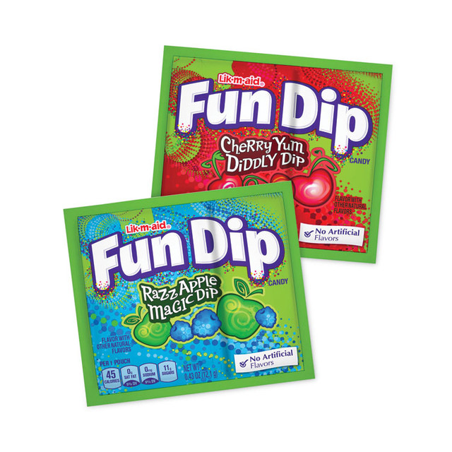 FERRARA CANDY CO Lik-m-aid® Fun Dip 20900166 Candy, Assorted Flavors, 0.43 oz Pouches, 48/Box