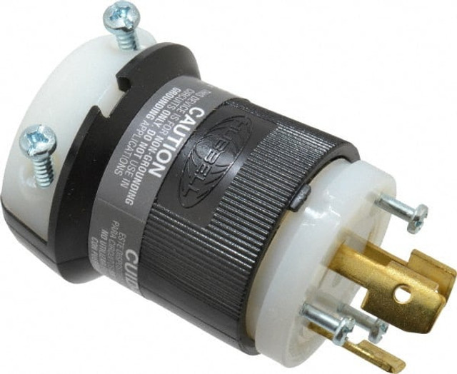 Hubbell Wiring Device-Kellems HBL3331C Locking Inlet: Plug, Industrial, Non-NEMA, 125 & 250V, Black & White