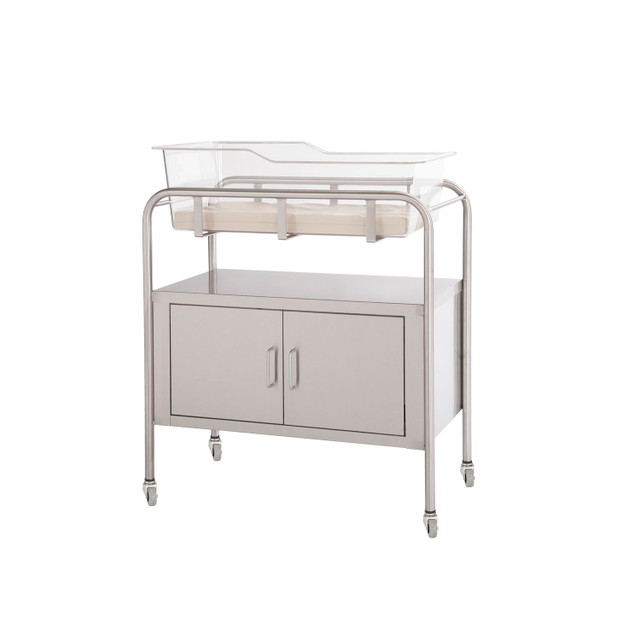 UMF Medical  SS8528 Bassinet with Basket (8545) and Mattress (8546), Stainless Steel, Two (2) Door, 32 W x 35.25 H x 17 D (DROP SHIP ONLY)