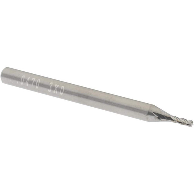 SGS 00556 Square End Mill: 3/64" Dia, 9/64" LOC, 4 Flutes, Solid Carbide