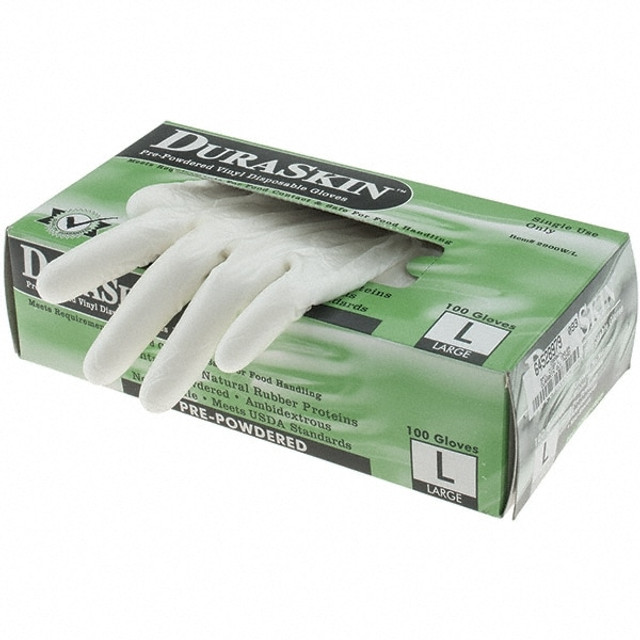 Liberty Safety 2900W-L Disposable Gloves: 4 mil Thick, Vinyl, Powdered, Industrial Grade