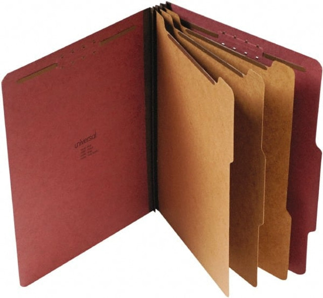 UNIVERSAL UNV10290 Classification Folder: Letter, Red, 10/Pack