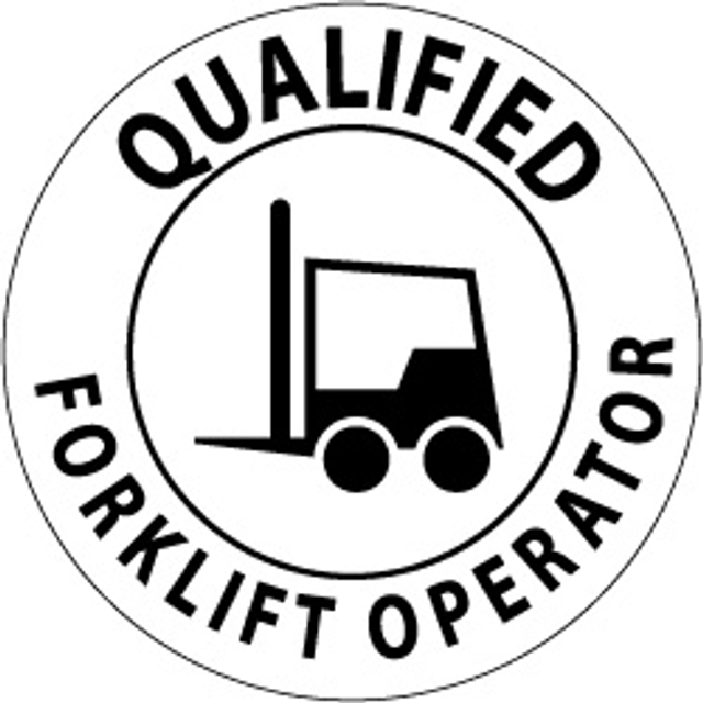 AccuformNMC HH17 25 Qty 1 Pack Qualified Forklift Operator, Hard Hat Label