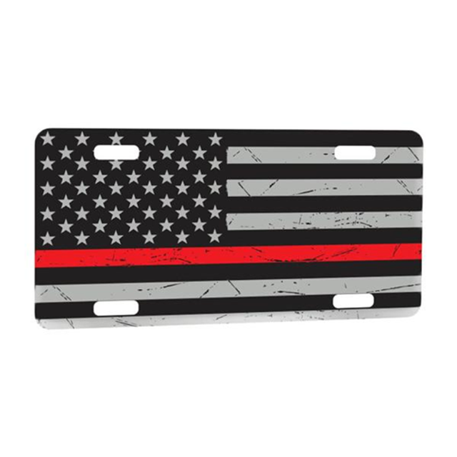 Thin Blue Line TRL-AM-PLATE License Plate - Thin Red Line American Flag