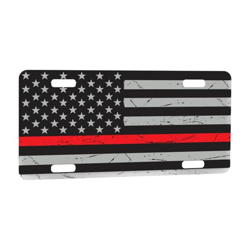 Thin Blue Line TRL-AM-PLATE License Plate - Thin Red Line American Flag