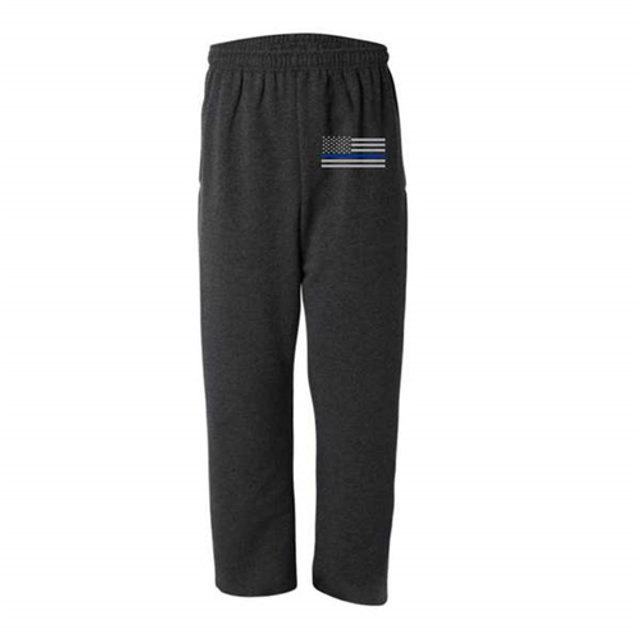 Thin Blue Line FLAG-TBL-SPANTS-CHARC-L Sweatpants - Thin Blue Line, Classic Flag