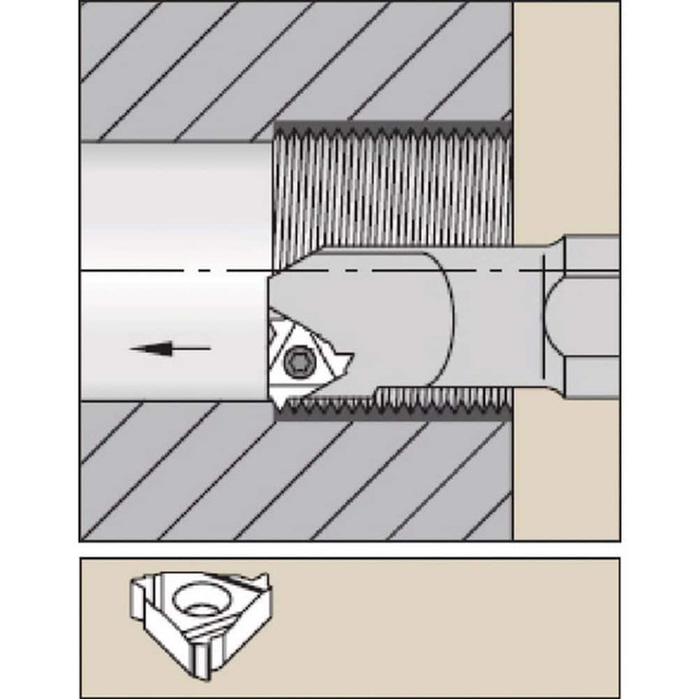 Widia 2012325 Indexable Threading Toolholders; Thread Type: Internal ; Hand of Holder: Right Hand ; Compatible Insert Size Code: 2 ; Shank Width/Diameter (mm): 12.00 ; Toolholder Style: OVR ; Insert Compatibility: LT11NR