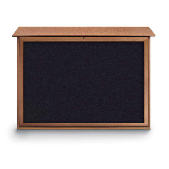 United Visual Products UVSDB5240-CEDAR Enclosed Recycled Rubber Bulletin Board: 52" Wide, 40" High, Rubber, Black