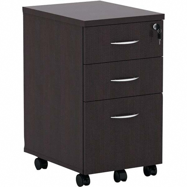 ALERA ALEVA572816ES Pedestal File Cabinet: 3 Drawers, Fabric Covered, Espresso