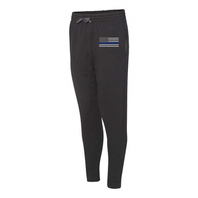 Thin Blue Line FLAG-TBL-JOGGERS-BLK-S Joggers - Thin Blue Line, Classic Flag