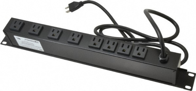 Wiremold R8BZ 8 Outlets, 120 Volts, 15 Amps, 6' Cord, Power Outlet Strip