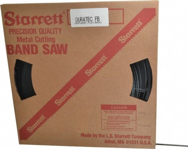 Starrett 13851 Band Saw Blade Coil Stock: 3/8" Blade Width, 250' Coil Length, 0.025" Blade Thickness, Carbon Steel