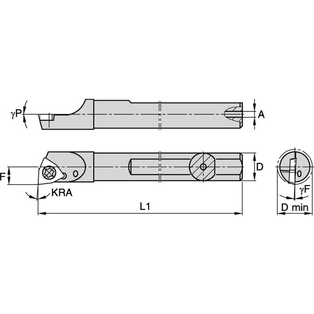 Widia 2823155 Indexable Boring Bars; Minimum Bore Diameter (Decimal Inch): 0.7970 ; Maximum Bore Depth (Decimal Inch): 2.2500 ; Toolholder Style: SSBI ; Tool Material: Steel ; Shank Diameter (Decimal Inch): 0.7500 ; Hand of Holder: Right Hand