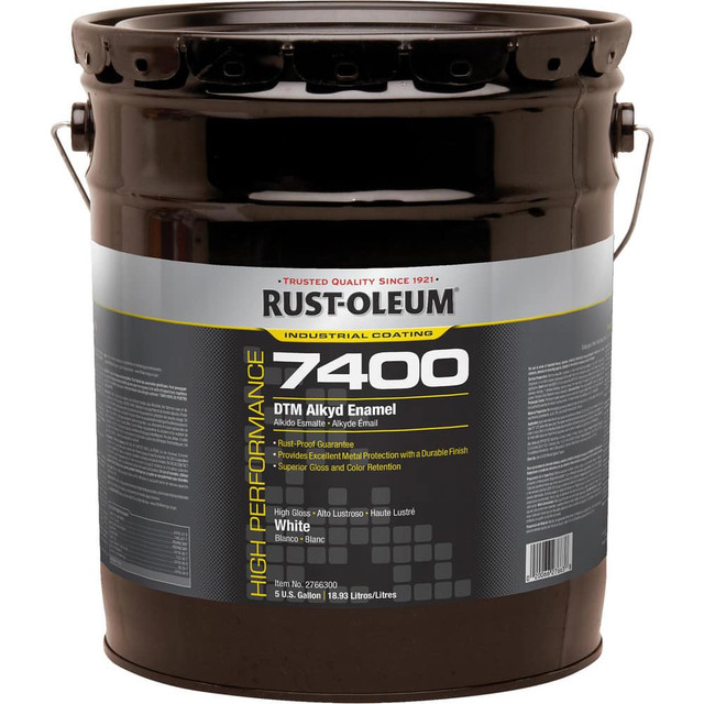 Rust-Oleum 2766300 Industrial Enamel Paint: 5 gal, Gloss, White