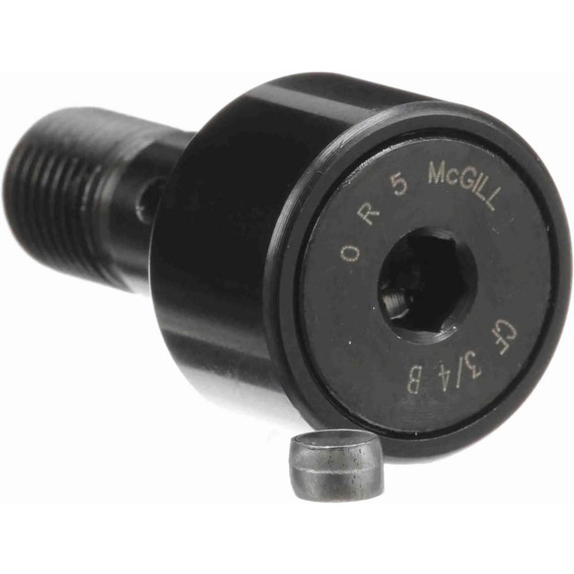 McGill 2060102000 Plain Cam Follower: 0.75" Roller Dia, 0.5" Roller Width, 0.375" Stud Dia, 7/8" Stud Length