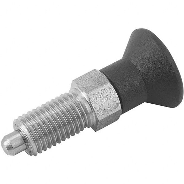 KIPP K0338.11412 M20x1.5, 25mm Thread Length, 12mm Plunger Diam, Locking Pin Knob Handle Indexing Plunger