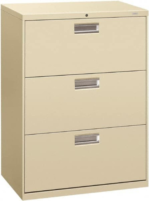 Hon HON673LL Horizontal File Cabinet: 3 Drawers, Steel, Putty