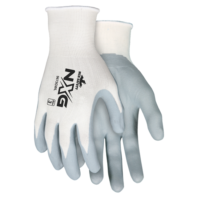 MCR Safety 9673GWL White Shell/Gray Nitrile Coat