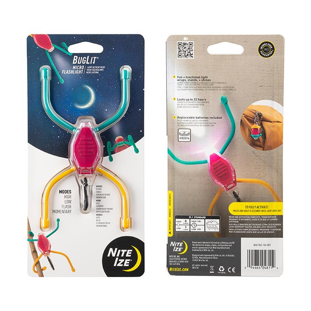 Nite-Ize BGT02-10-R7 BugLit Micro Flashlight - Red/Teal/Yellow