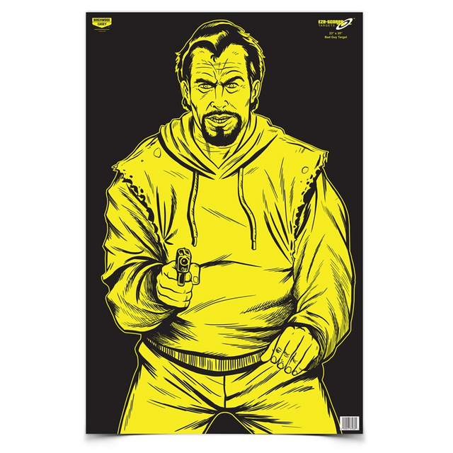 Birchwood Casey BC-37035 Eze-Scorer 23 x 35 Bad Guy Yellow / Black
