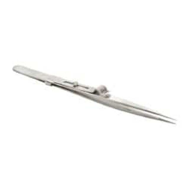 Value Collection 10108-SS Diamond Tweezer: Fine Point with Slide Lock Tip, 5-1/2" OAL